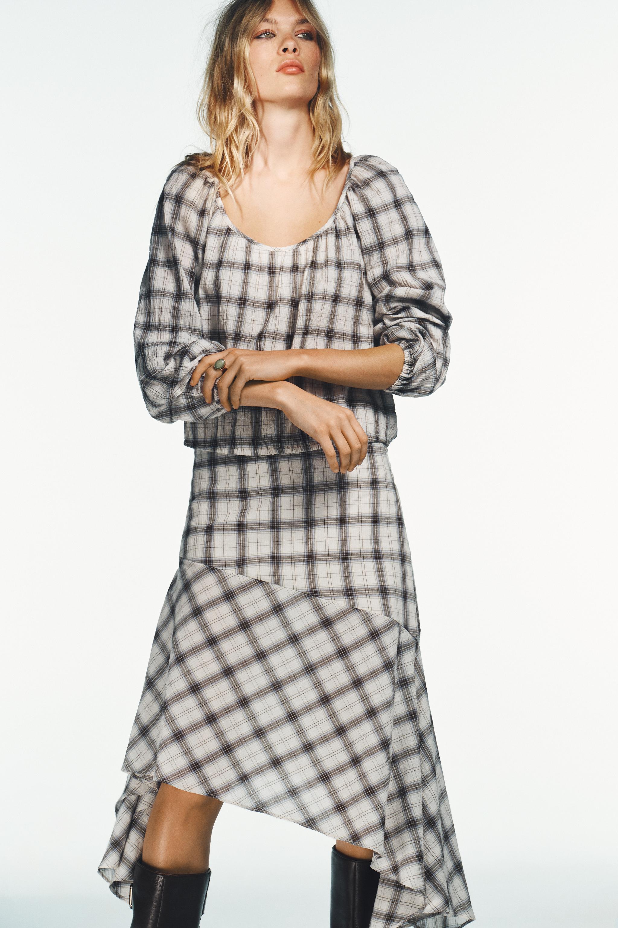 CHEMISE À CARREAUX ÉLASTIQUE